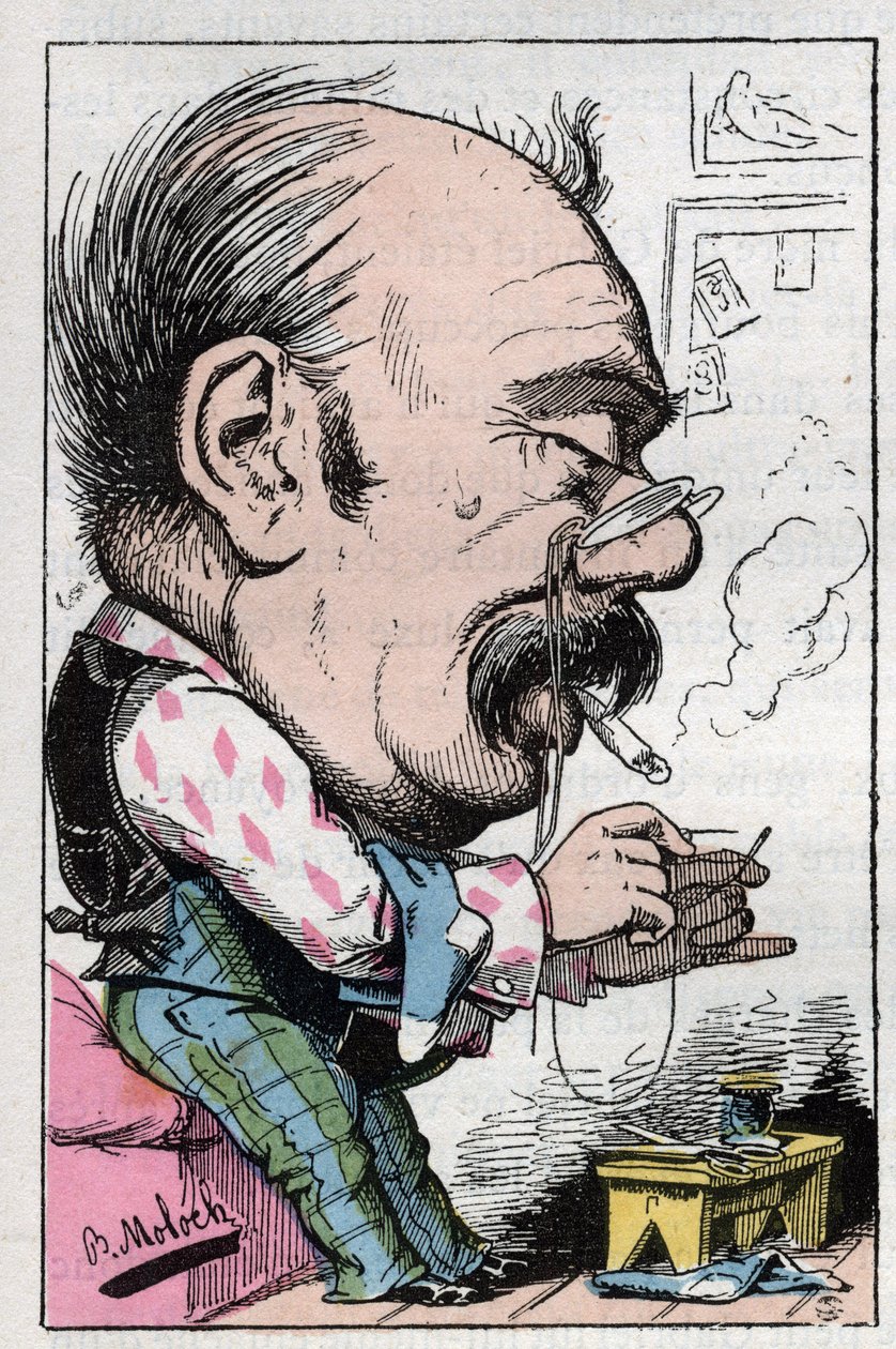 Jules Gabriel Celibataire portréja, nevezetes francia a 19. századból. alkotó: Moloch