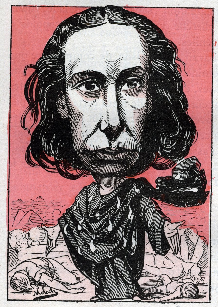 Louise Michel (1830-1905), tanár, munkás aktivista, anarchista, „Louve Rouge” beceneve portréja” alkotó: Moloch