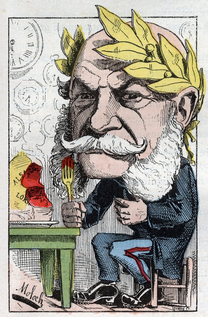I. Vilmos (1797-1888), porosz király és német császár portréja Touchatout „A trombinoszkóp”-ban, B. Moloch karikatúrája 1882-ből (1849-1909). Magángyűjtemény. alkotó: Moloch