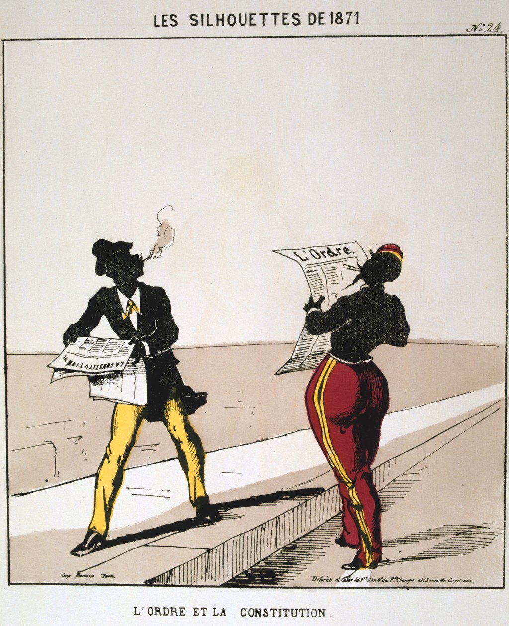 A rend és az alkotmány, 1871. a Les Silhouettes de 1871 sorozatból. Paris Commune, 1871. alkotó: Moloch