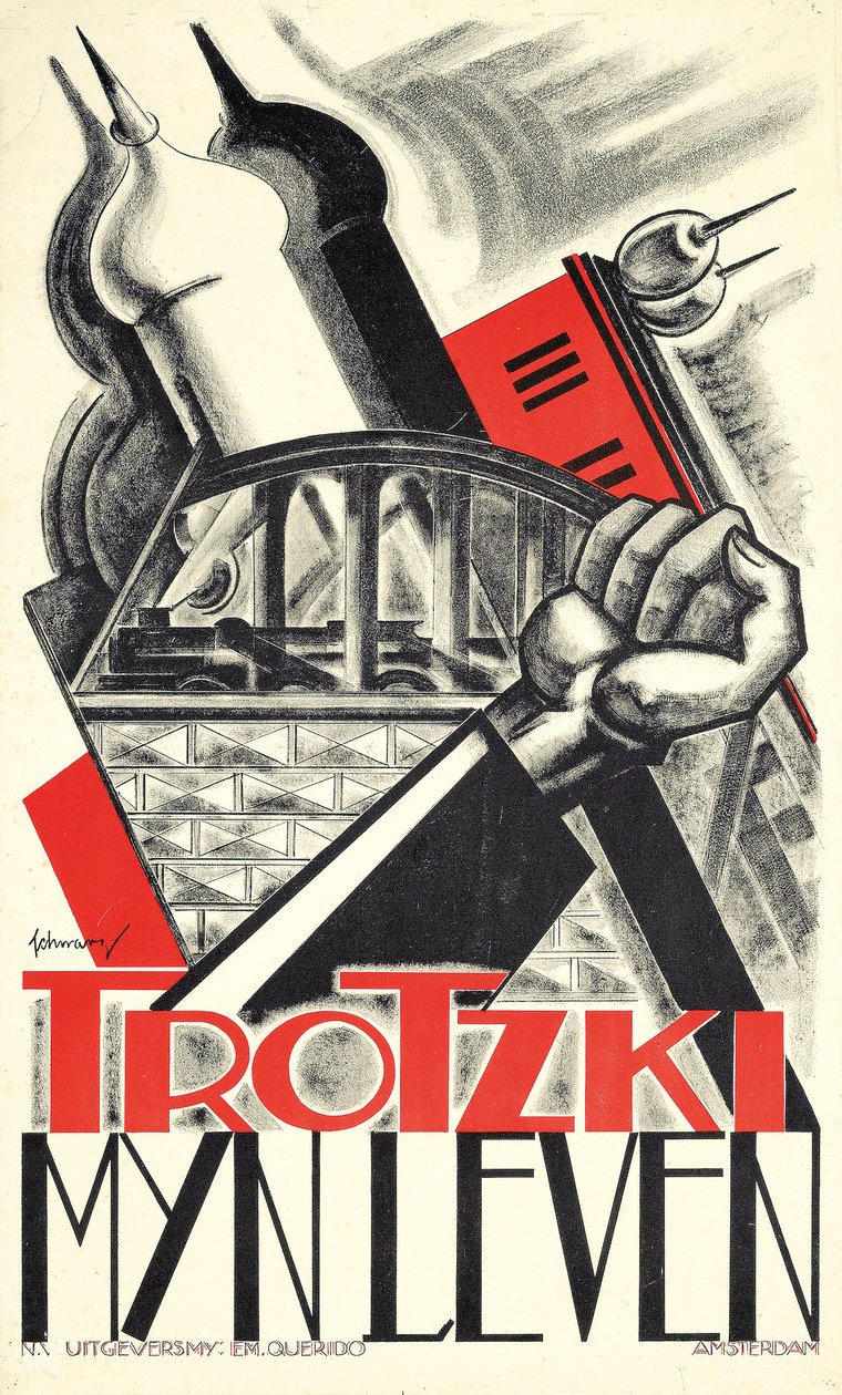 Leon Trockij „My Life” (1930) önéletrajzát reklámozó plakát alkotó: Mommie Schwarz