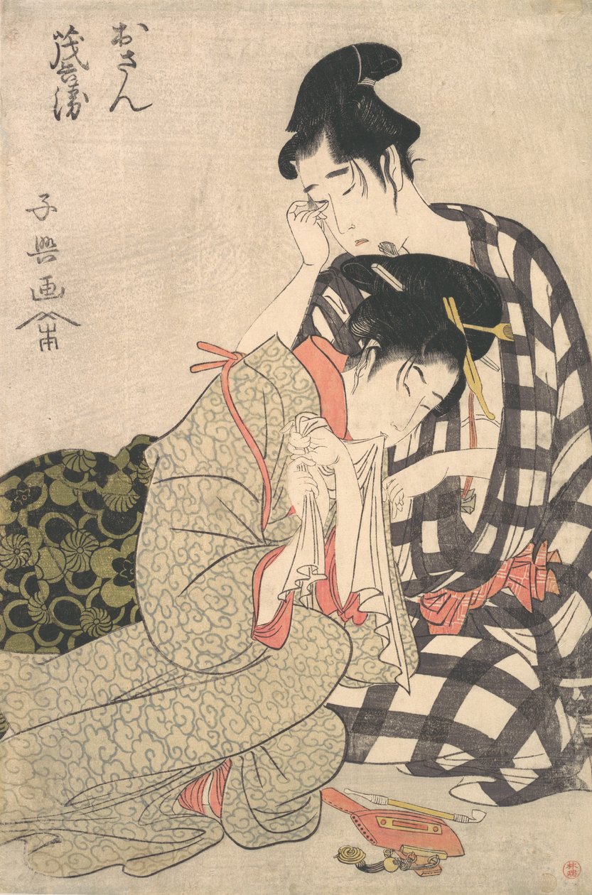 Kínzó szerelmesek, kb. 1800. alkotó: Momokawa Shiko