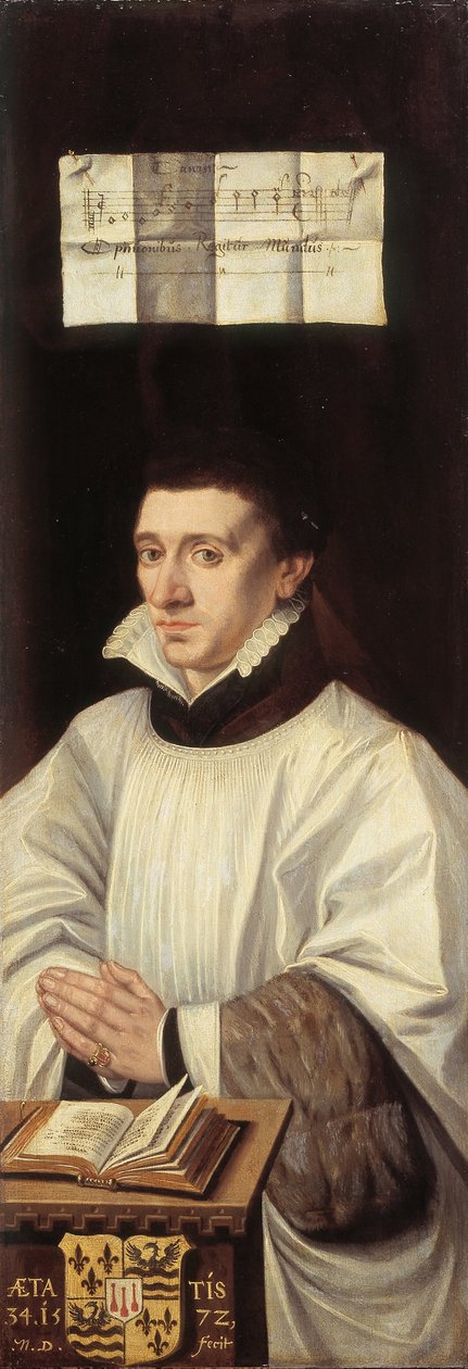 Pap arcképe (a triptichon jobb részének belsejében) alkotó: Monogrammist N.D.