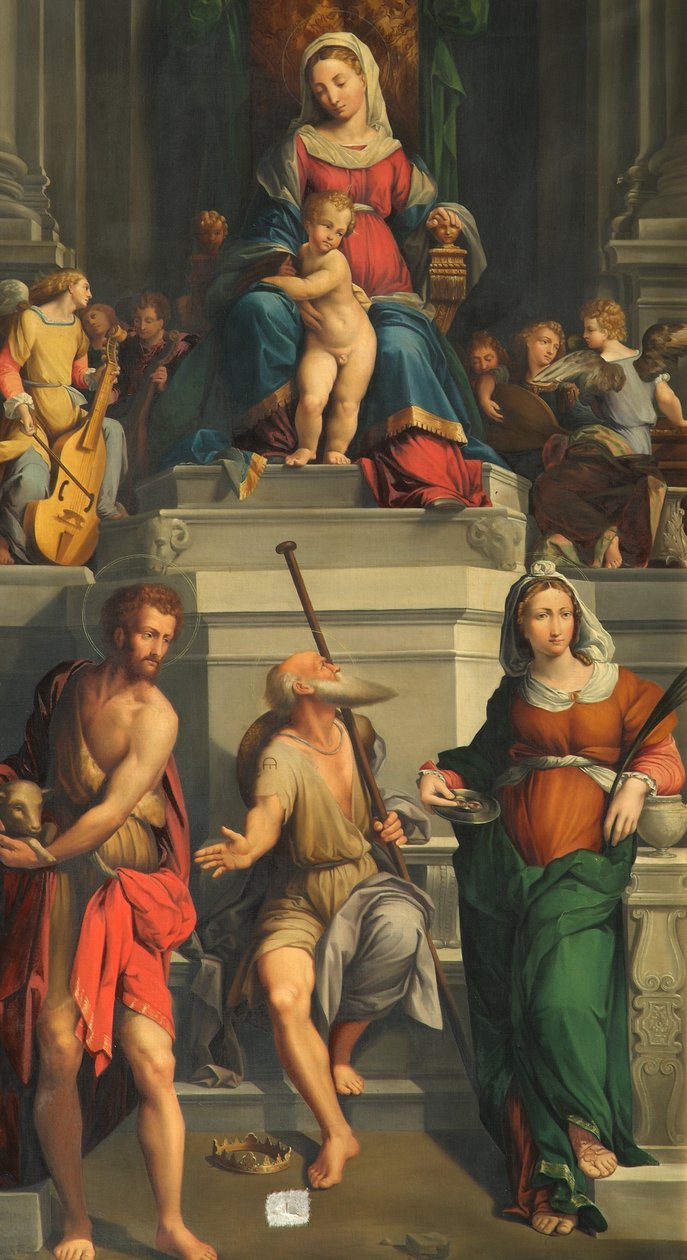 Madonna a szentekkel trónolt alkotó: Monogrammist E. D.