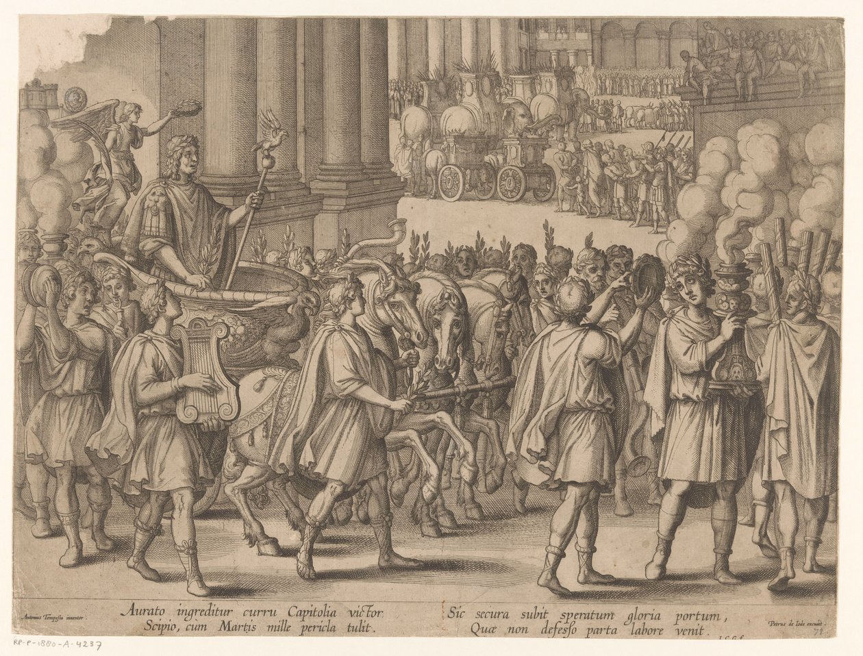 Scipio Africanus belépése Karthágó felett aratott győzelme után Scipio Africanus története (sorozat címe) alkotó: Monogrammist ICG