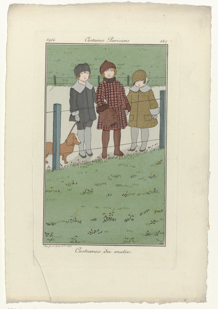 Journal des Dames et des Modes, Parisian Costumes, 1914, 147. sz.: Reggeli jelmezek alkotó: Monogrammist MFN