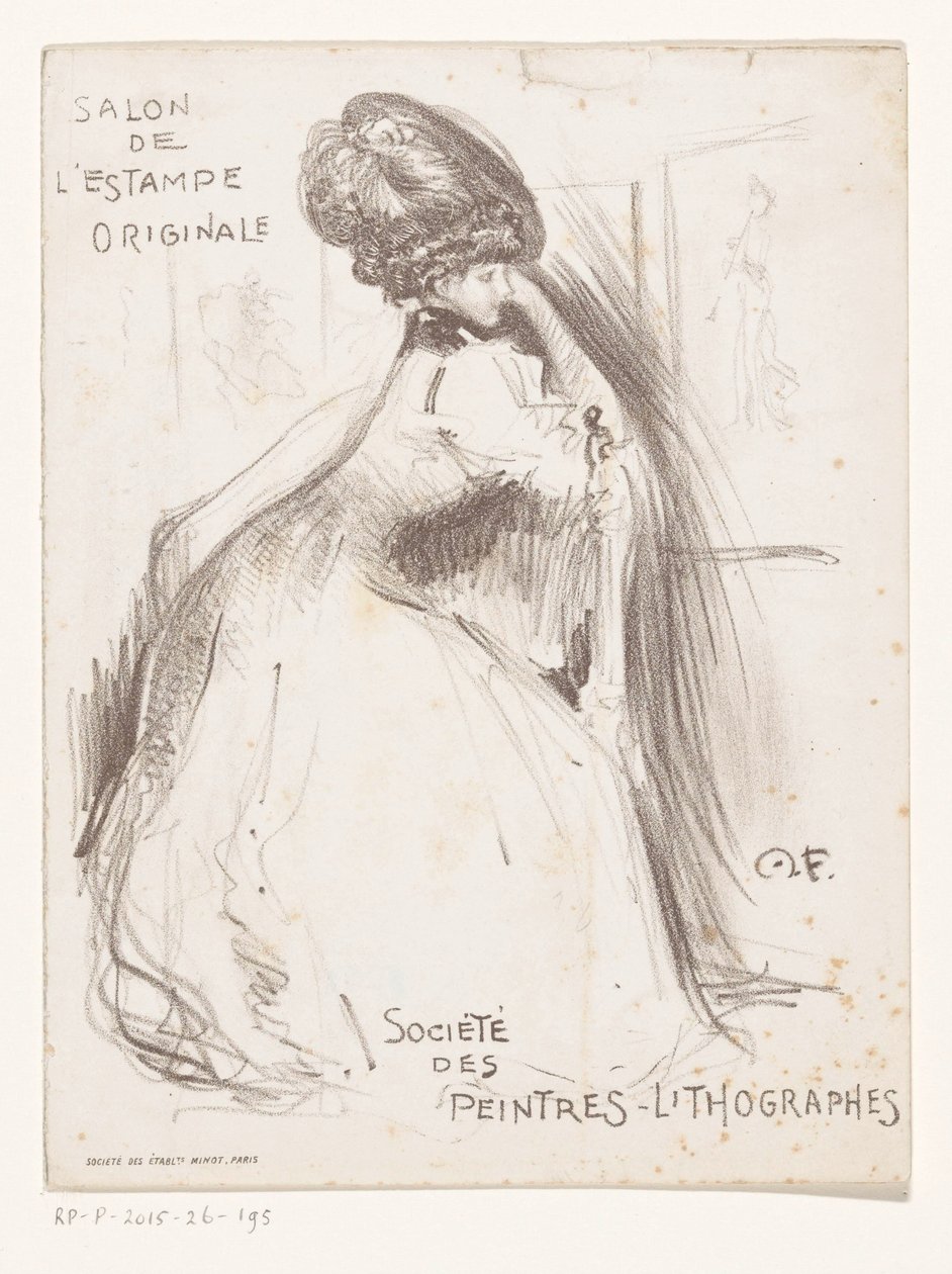 Meghívó Henri Fantin Latour munkáinak kiállítására a Grand Palaisban alkotó: Monogrammist MF (Frankrijk)