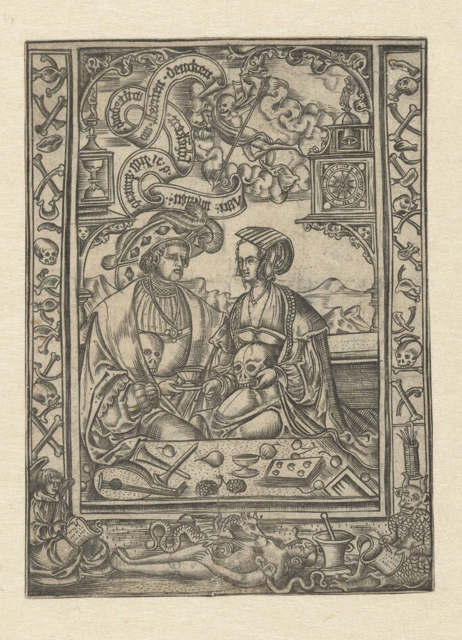 Vanitas Lord és a nő koponyával alkotó: Monogrammist XXX met L (attributed to)
