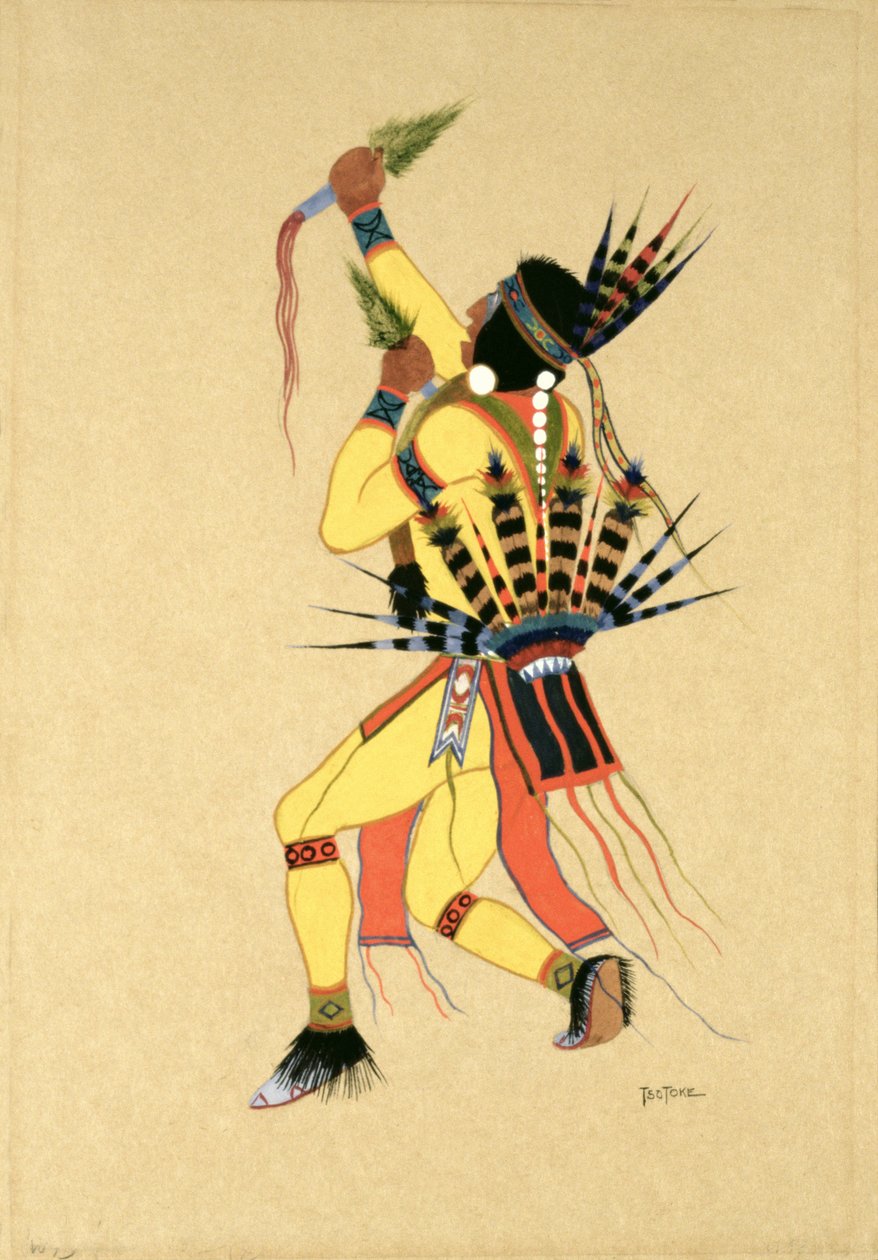 Táncos, 1929 (tempera papíron) alkotó: Monroe Tsatoke
