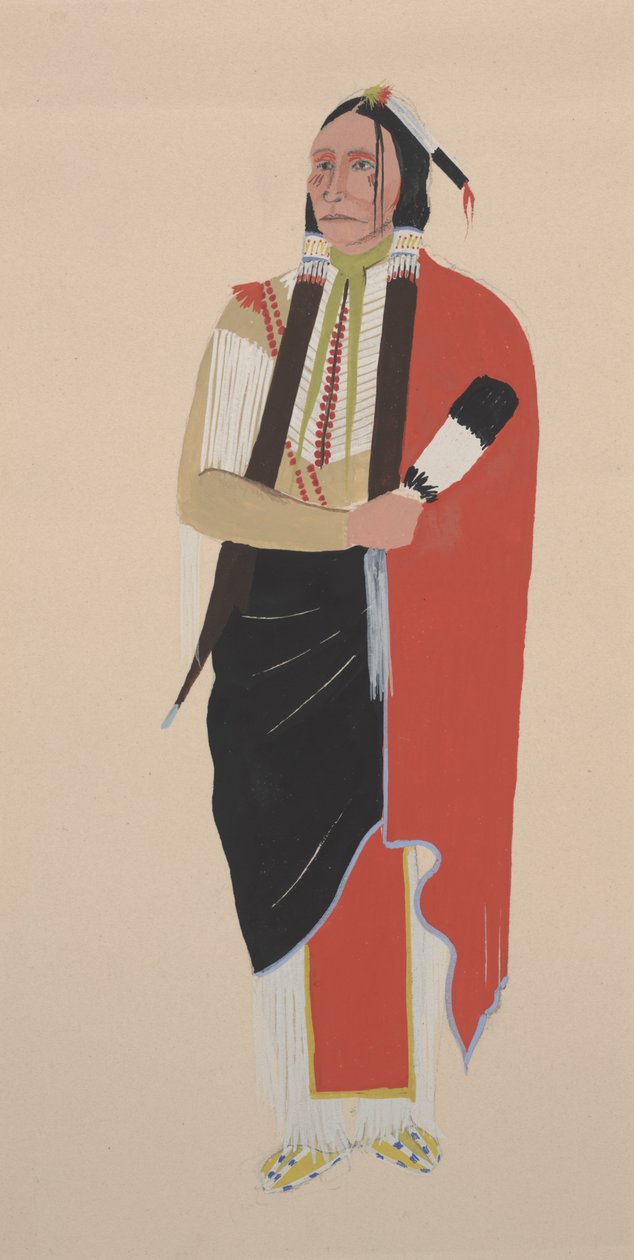 Komancs törzsfőnök, 1934 körül (akvarell) alkotó: Monroe Tsatoke