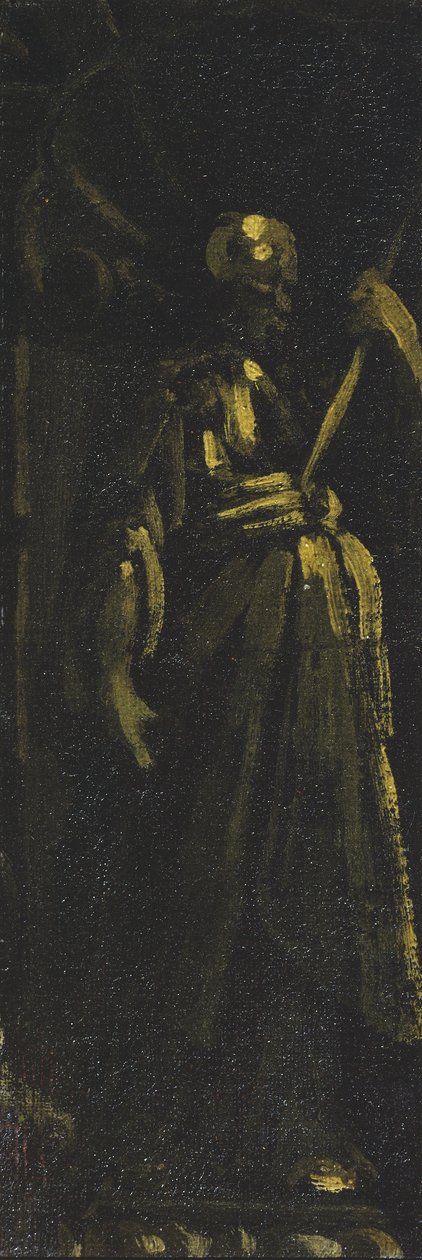 A fülkében álló szent (töredék), 1610-40 körül (olaj, vászon) alkotó: Monsu Desiderio