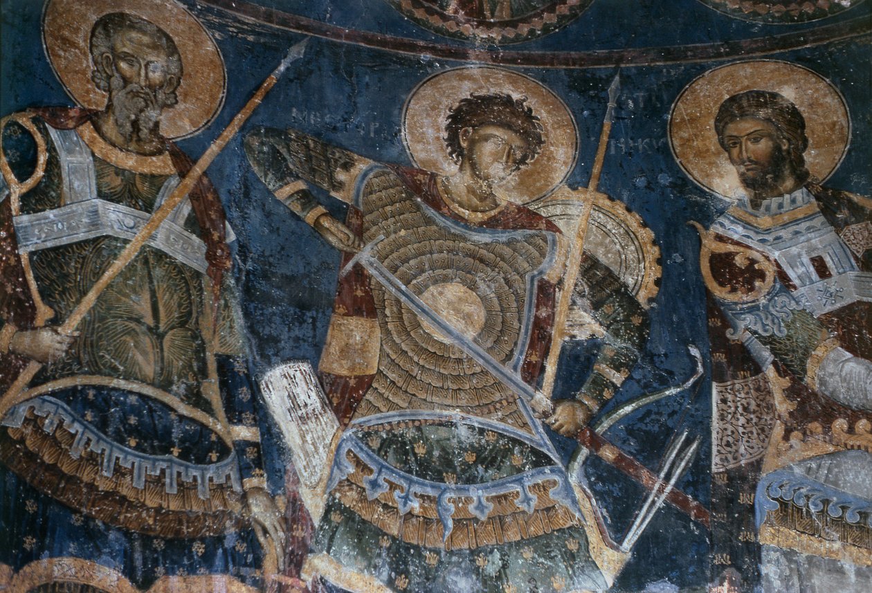 A szent harcosok, Aretas, Nestor és Nicetas, 1407-18 alkotó: Morava School