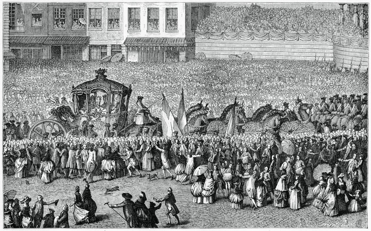 Lovas kocsi a parádén, 1782, 1885. alkotó: Moreau