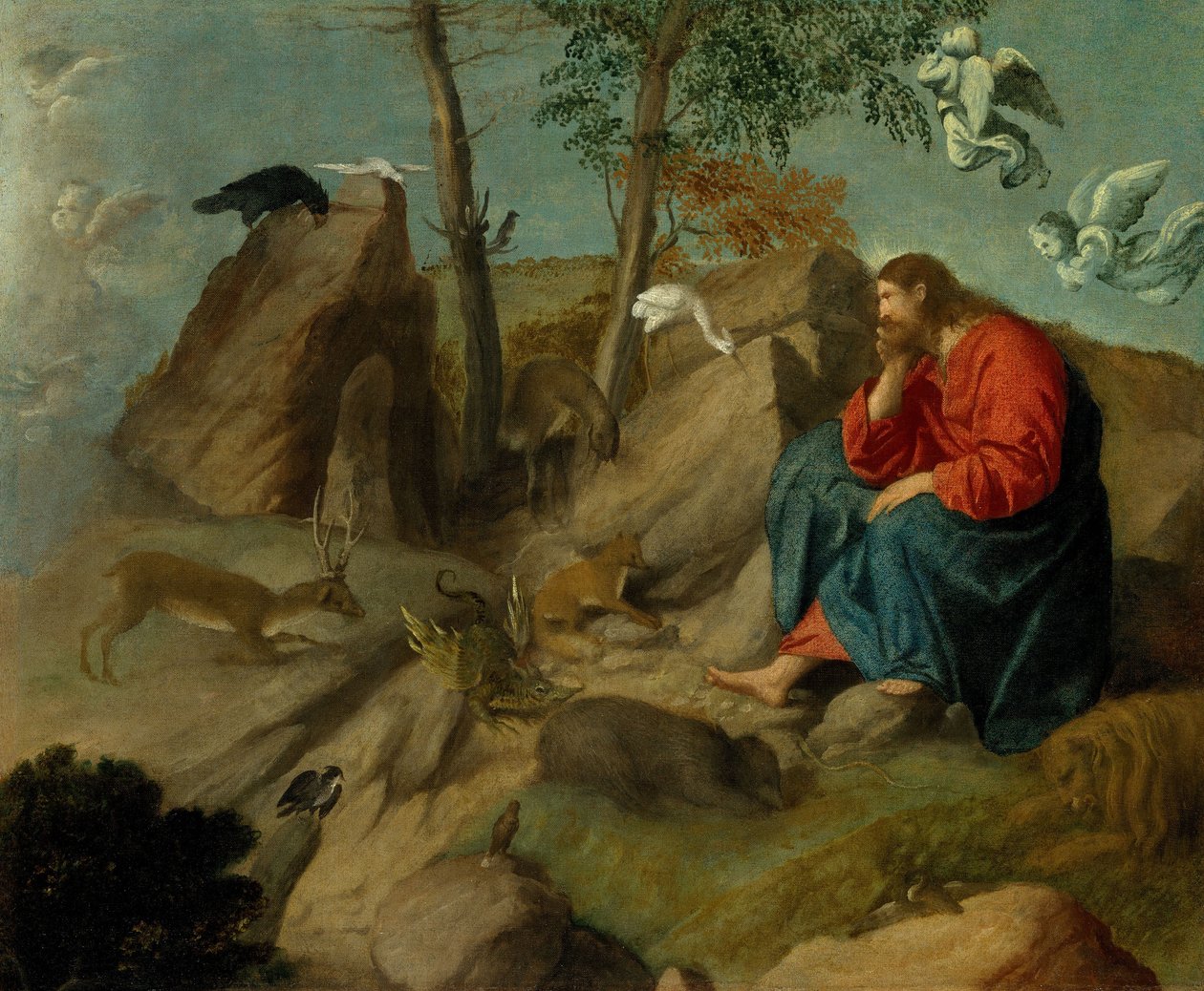 Krisztus a vadonban, 1515-20 körül alkotó: Moretto da Brescia