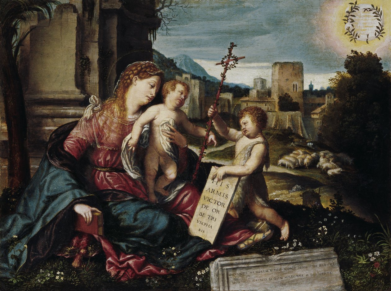 Madonna Gyermekkel és a fiatal Szent János alkotó: Moretto da Brescia