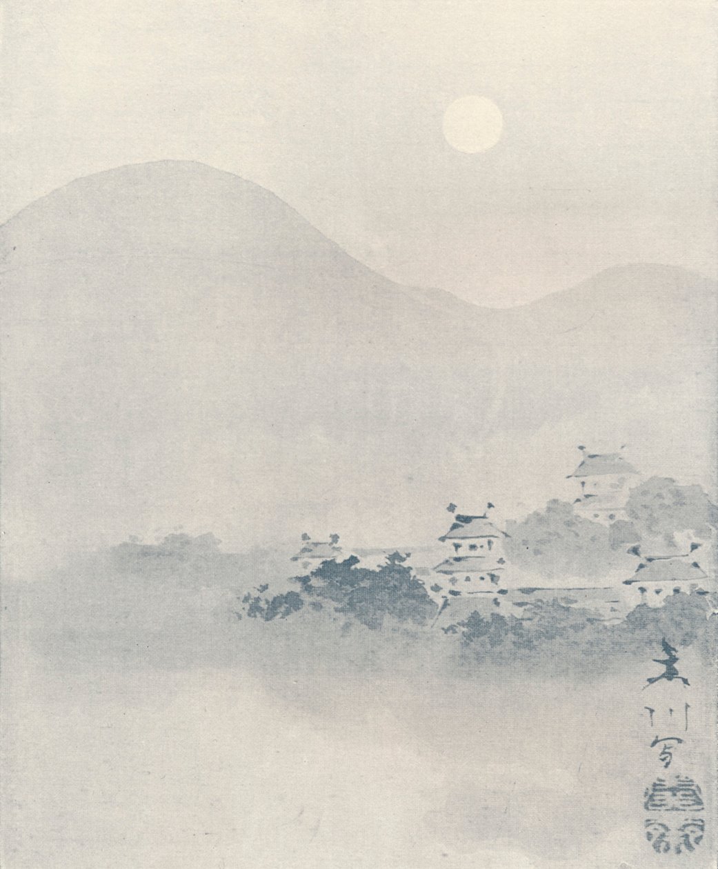 Esti köd a völgyben, c1801 alkotó: Mori Sosen