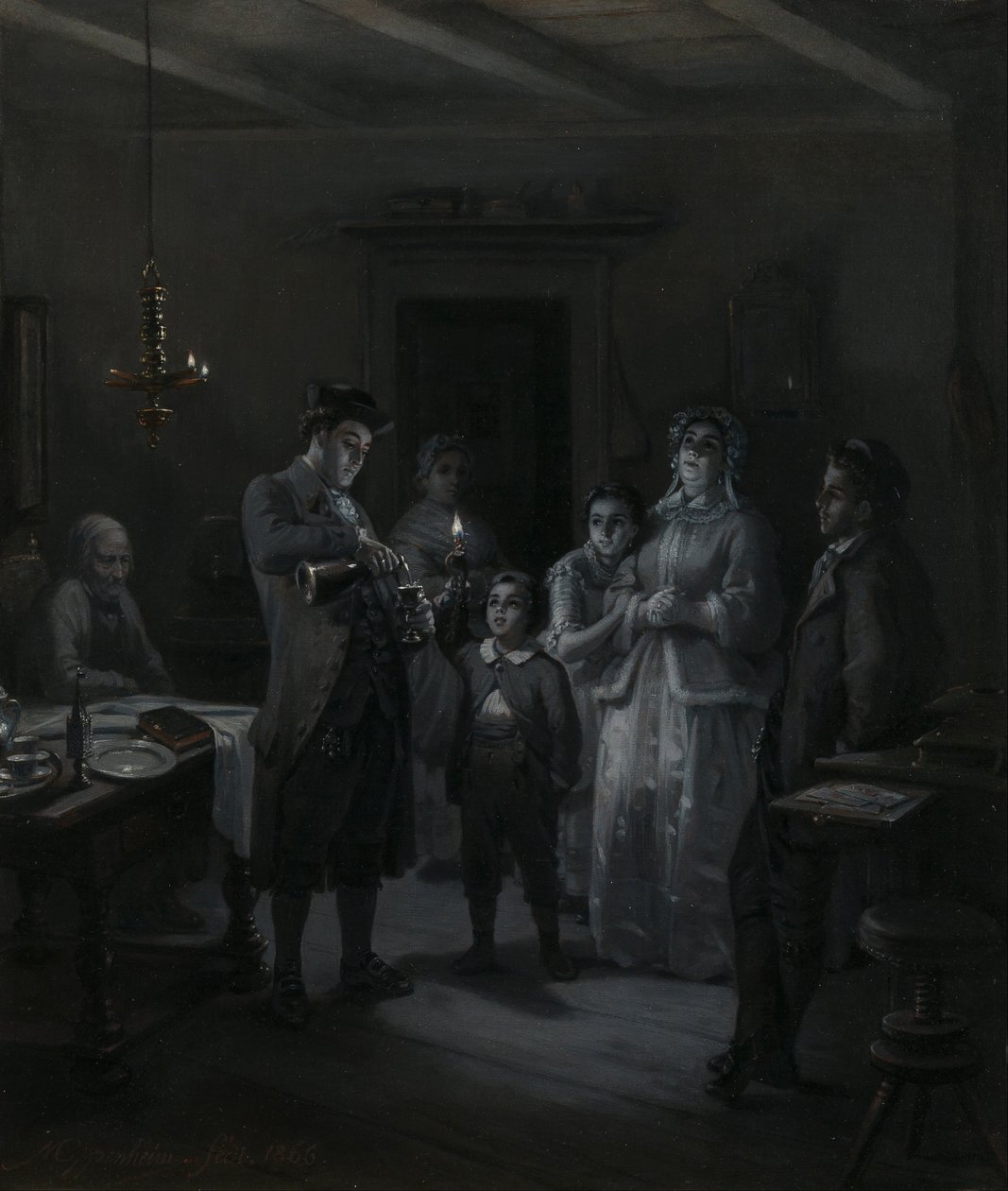 A szombat befejezése (Sabbath-Ausgang) alkotó: Moritz Daniel Oppenheim