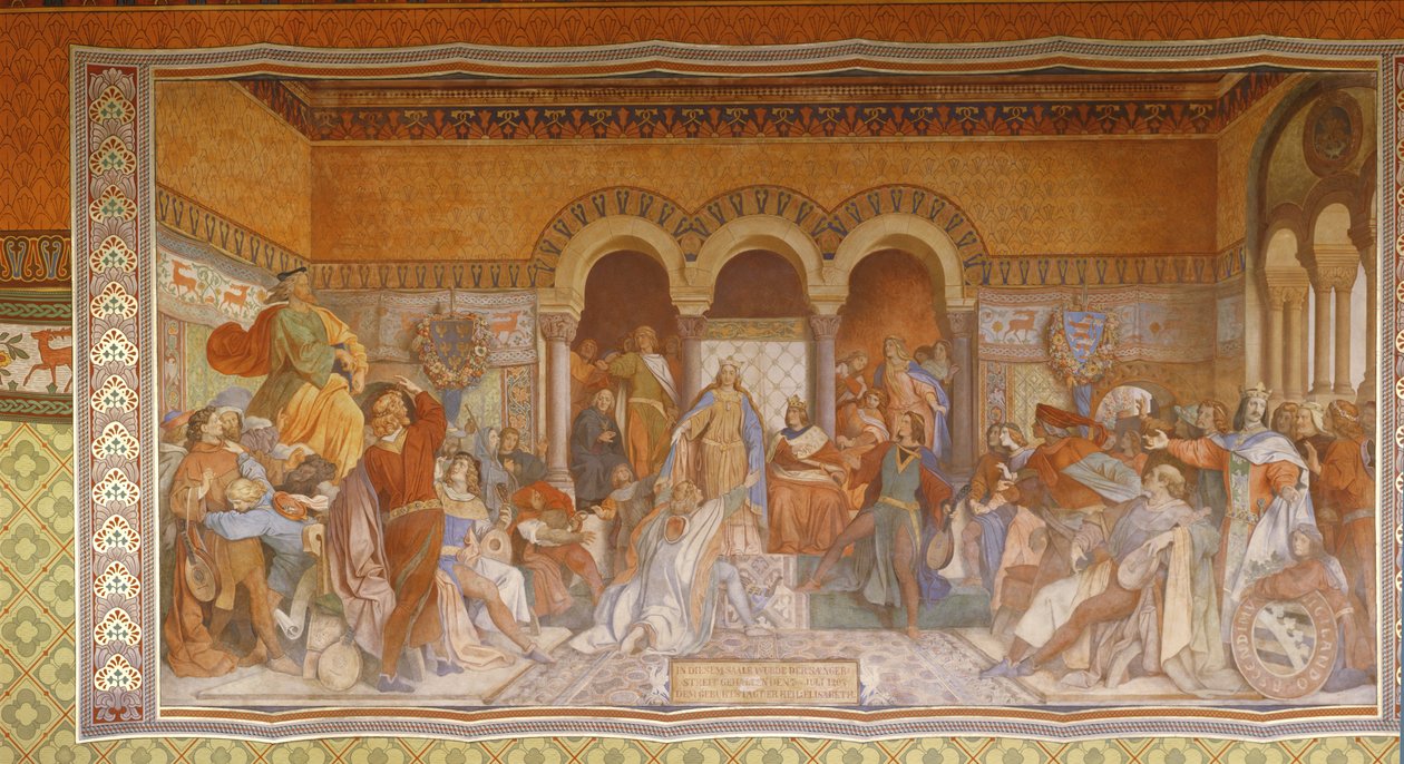 Der Saengerkrieg, 1854-55 körül alkotó: Moritz Ludwig von Schwind