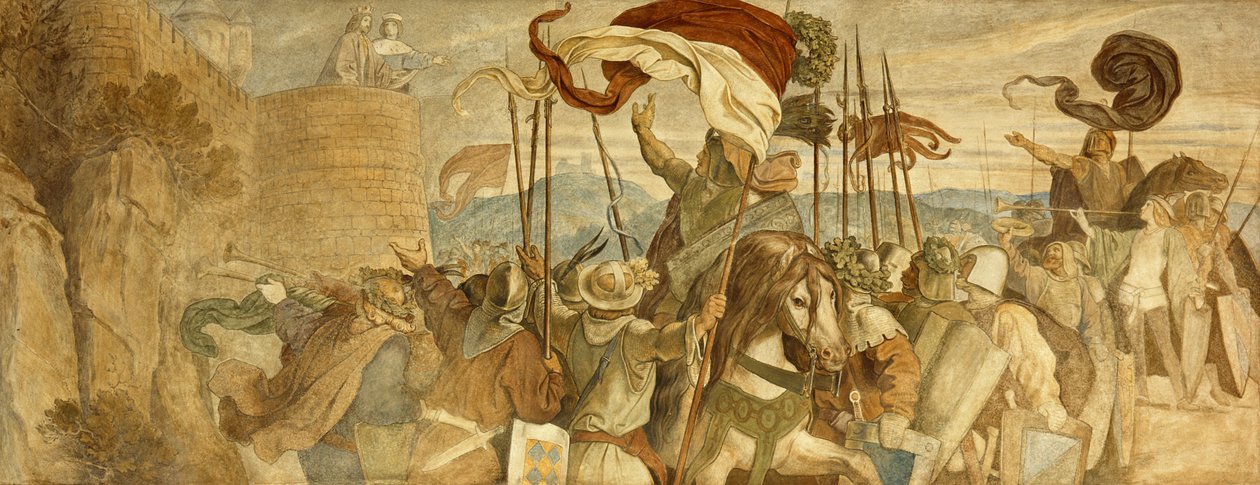 „A hűséges férfiak a legjobb falak”, 1855 körül alkotó: Moritz Ludwig von Schwind