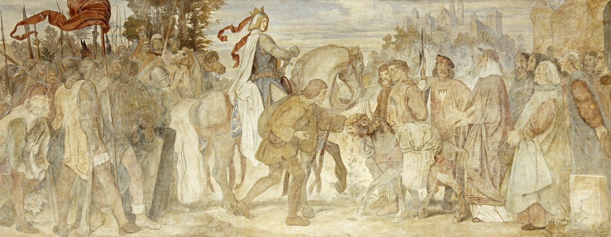 Keresem a szamaramat, Wartburg vár, 185455 körüli (freskó) alkotó: Moritz Ludwig von Schwind
