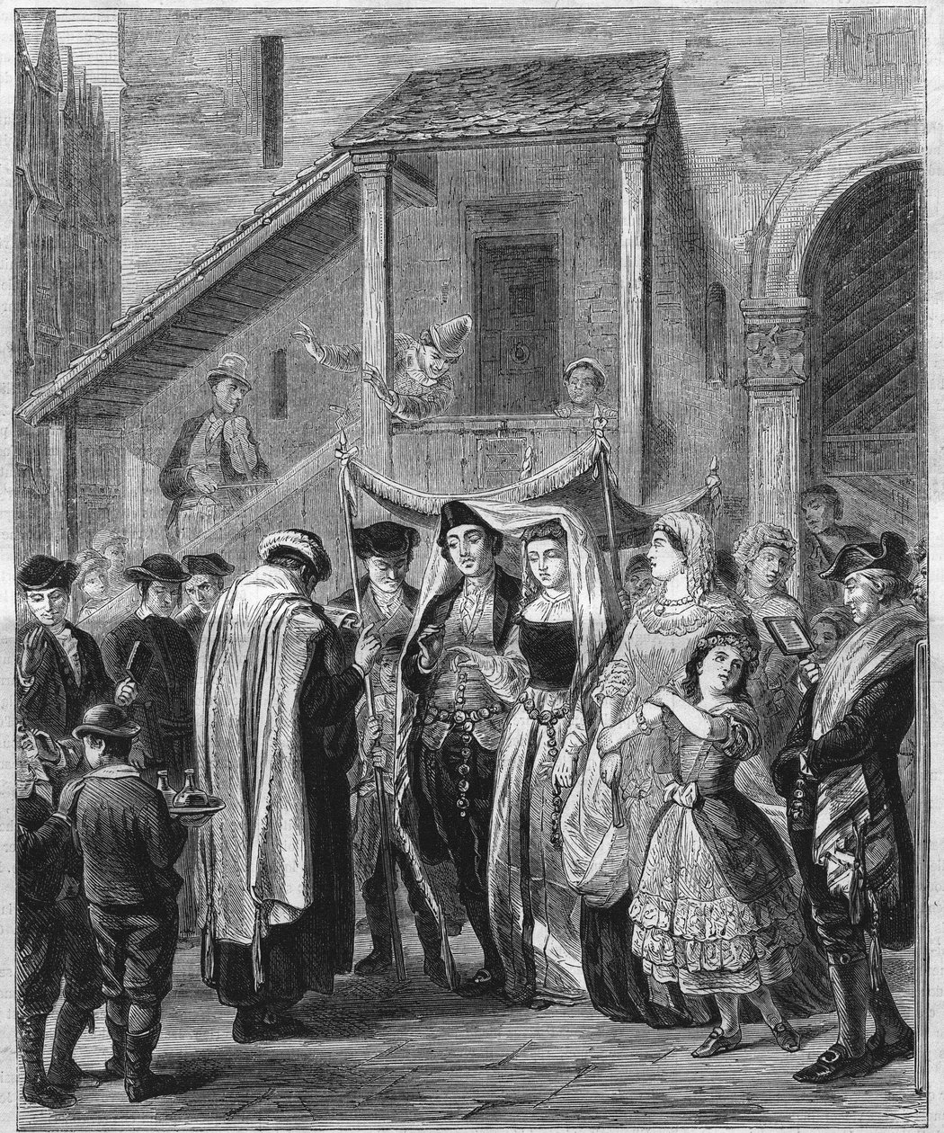 Zsidó esküvő Németországban 1869-ben. alkotó: Moritz Daniel Oppenheim