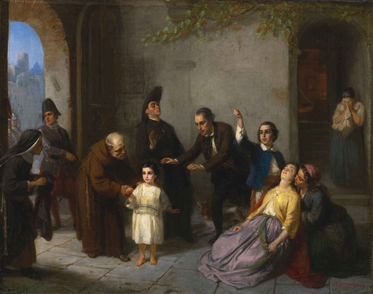 Edgardo Mortara elrablása, 1862 alkotó: Moritz Daniel Oppenheim