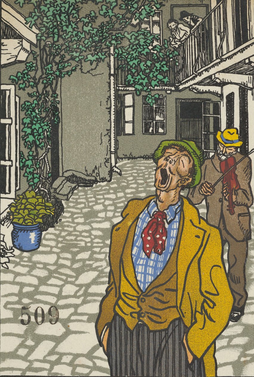 Természetes tehetségű énekes, Natursänger!, 1911. alkotó: Moritz Jung