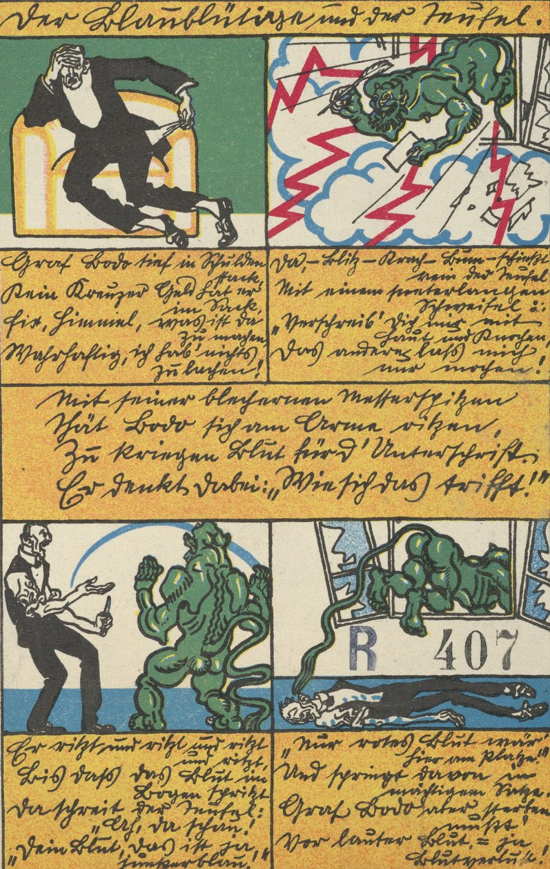 A kékvérű ember és az ördög, 1911. alkotó: Moritz Jung