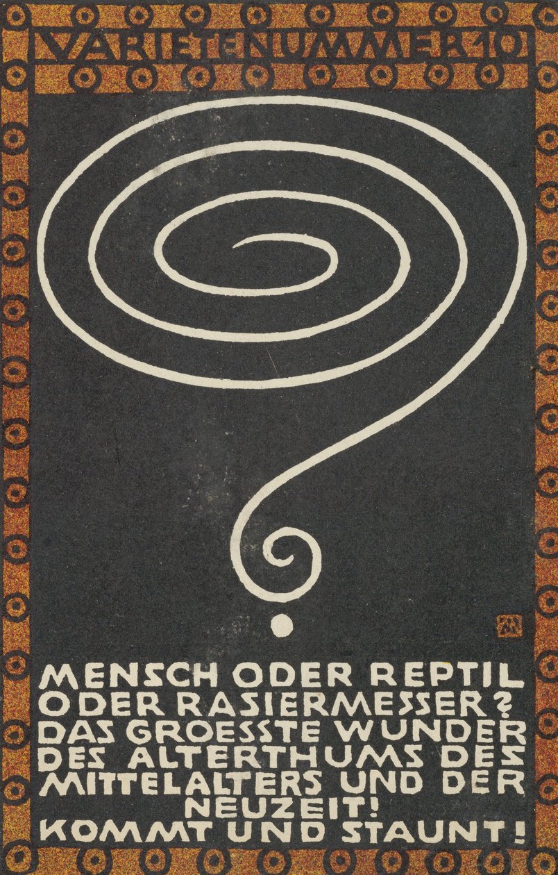 Variety Act 10: Man or Reptile or Razor Variety Act 10: Man or Reptile or Razor..., 1907. alkotó: Moritz Jung
