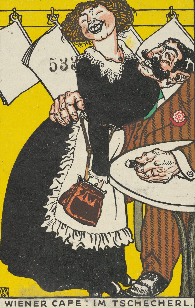 Bécsi kávézó: A kis kávézóban Bécsi kávézó: Im Tschecherl, 1911. alkotó: Moritz Jung