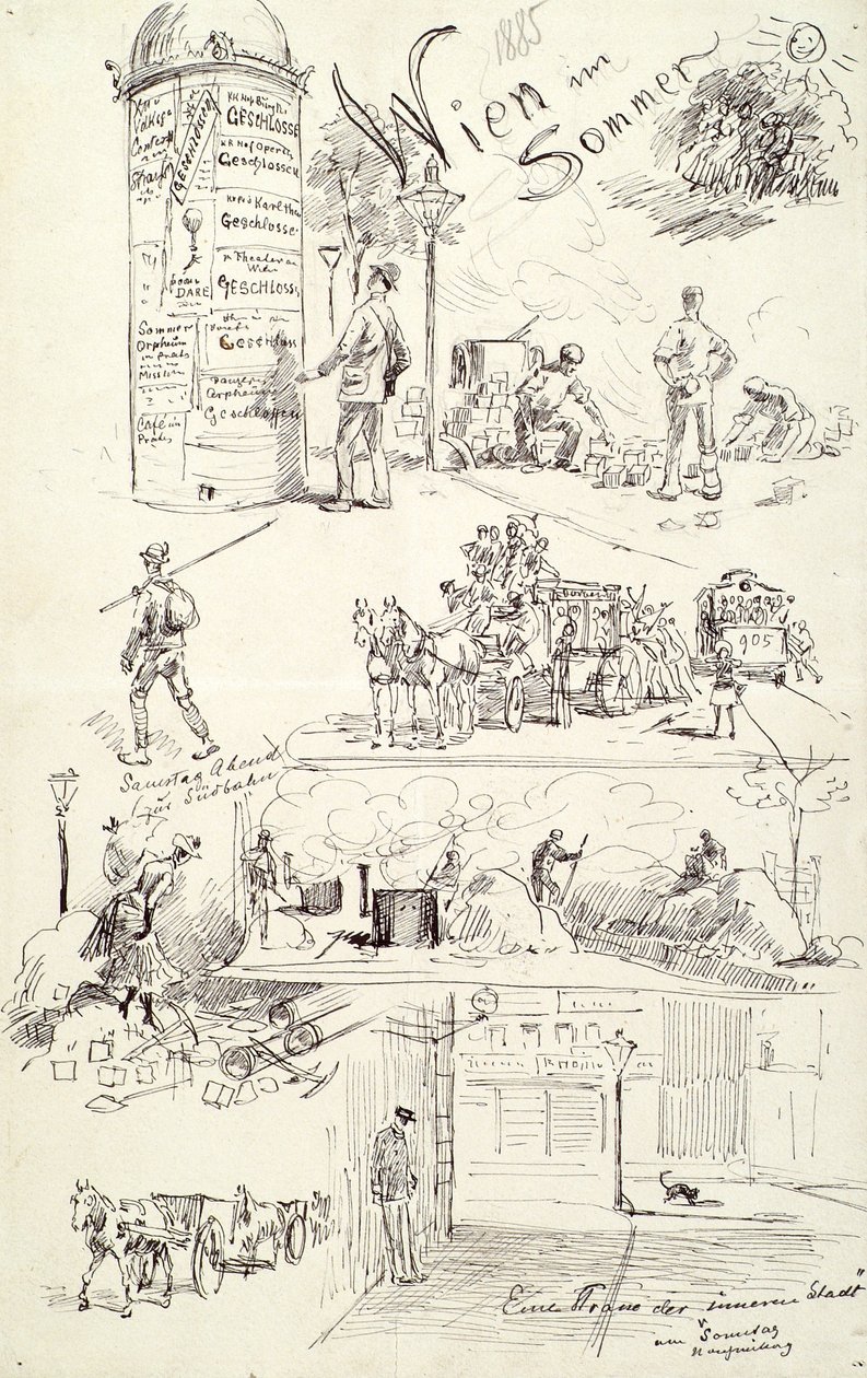 Bécsi típusok 1885 (Bécs nyáron) alkotó: Moritz Ledeli