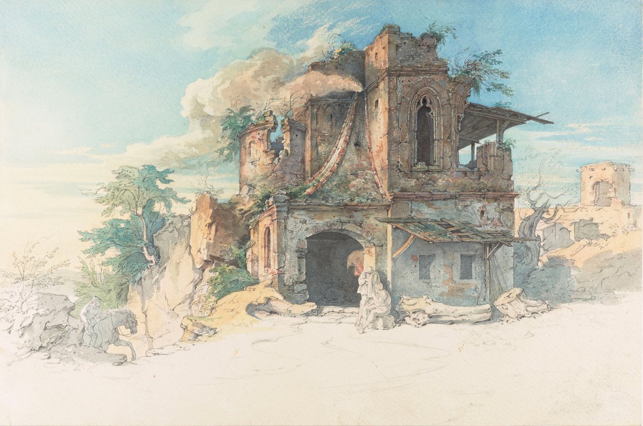 Illusztráció Friedrich Schiller Der Gang nach dem Eisenhammer című balladájához. alkotó: Moritz Ludwig von Schwind