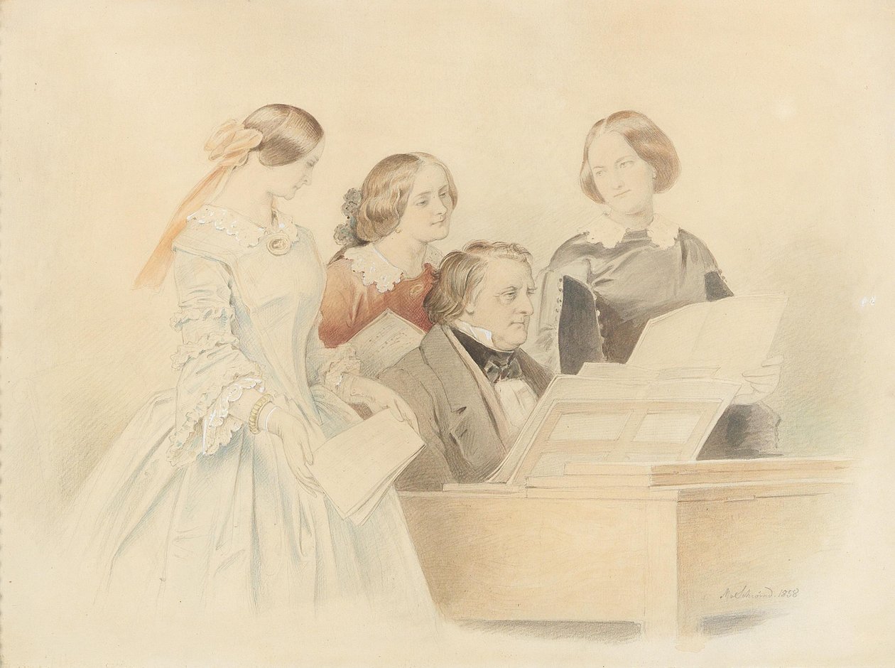 A próba Franz Lachnerrel, 1858. alkotó: Moritz Ludwig von Schwind