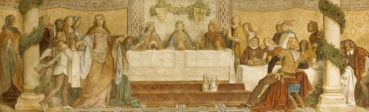 Részlet a Landgrave freskójából, Wartburg kastély, 1855 körül (freskó) alkotó: Moritz Ludwig von Schwind