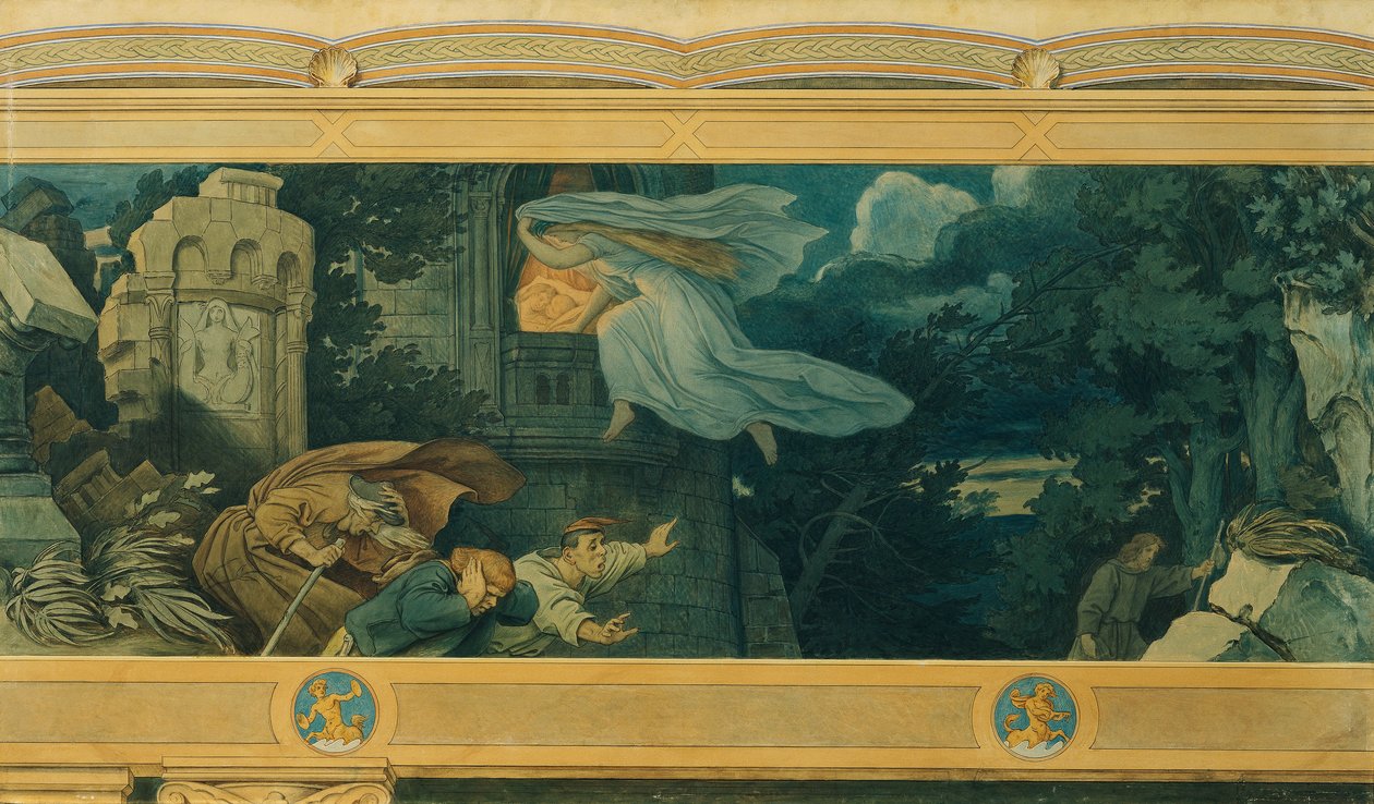 A gyönyörű Melusine: IX. Melusine anyja fájdalma alkotó: Moritz Ludwig von Schwind