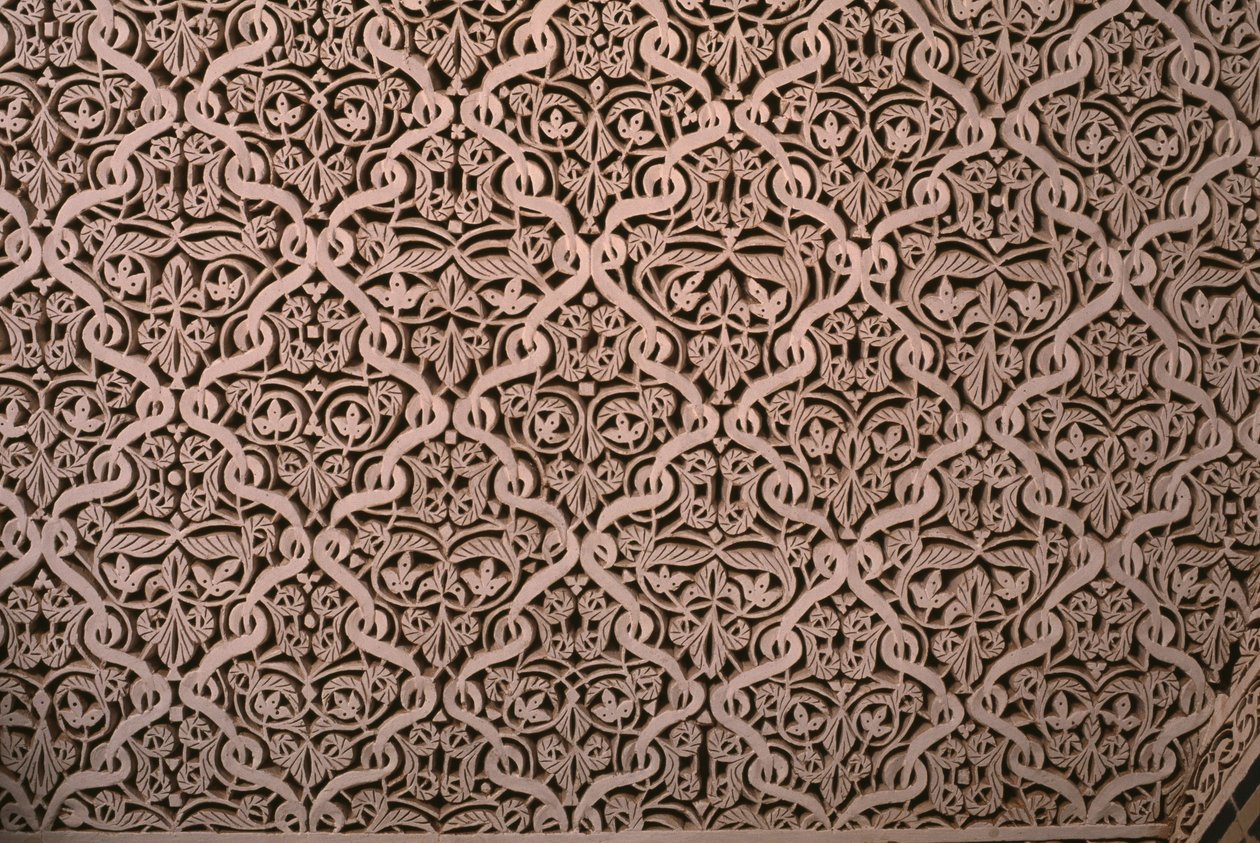 Thamiel glaoui kasbahja, stukkó, részlet (kerámia) alkotó: Moroccan School