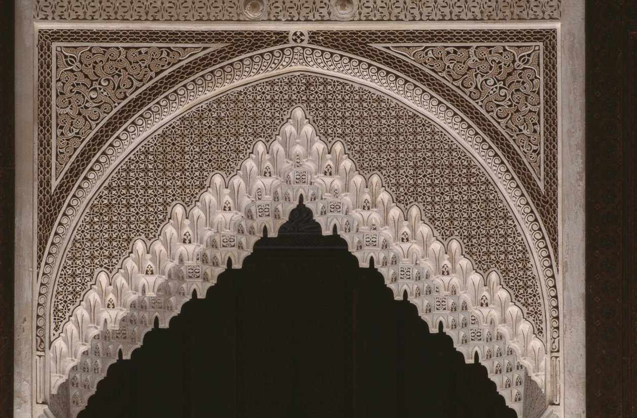 Thamiel glaoui kasbahja, stukkó, részlet (kerámia) alkotó: Moroccan School