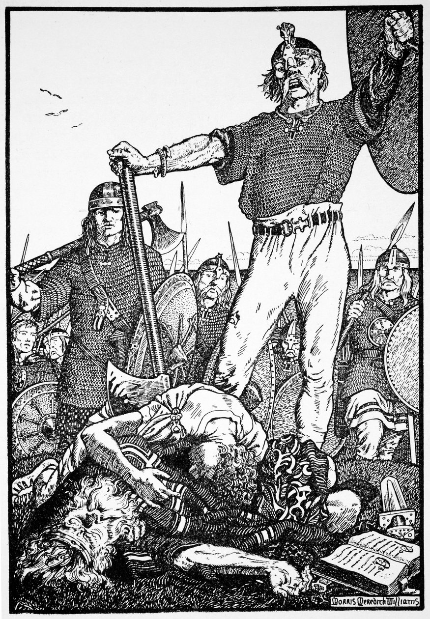Brian Boru halála a Clontarf-i csatában, Írország, 1014 1913. alkotó: Morris Meredith Williams