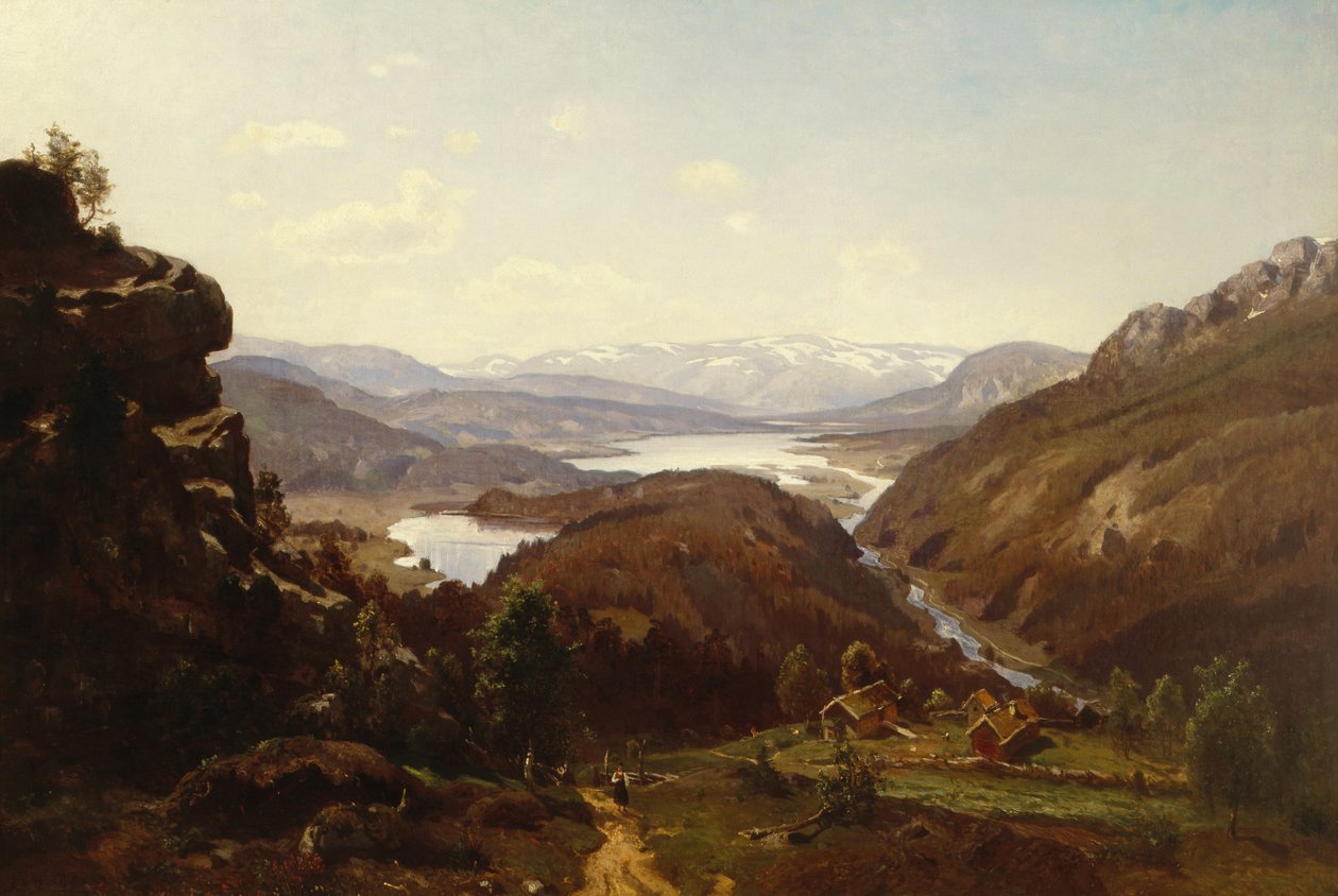 Kilátás Al felé, Hallingdalban 1871 alkotó: Morten Muller