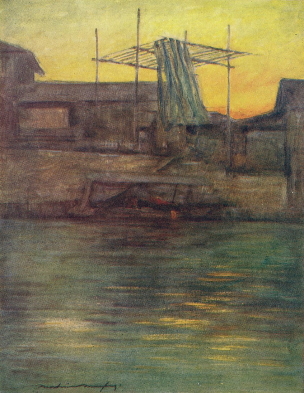 „A Back Canal, Osaka”, 1887, 1901 alkotó: Mortimer L Menpes