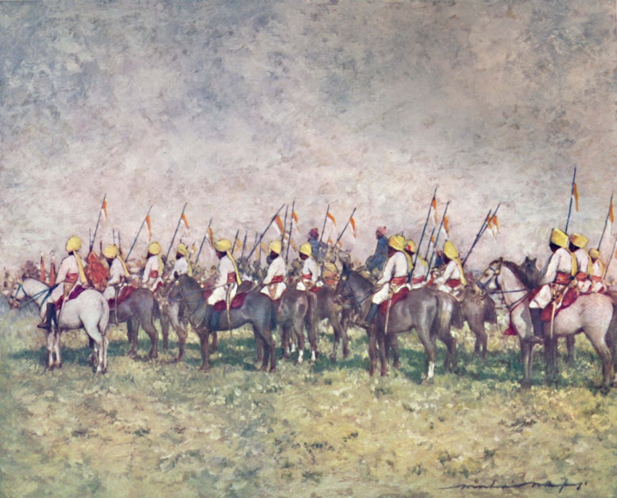 „Egy kitüntetett bennszülött ezred”, 1903 alkotó: Mortimer L Menpes