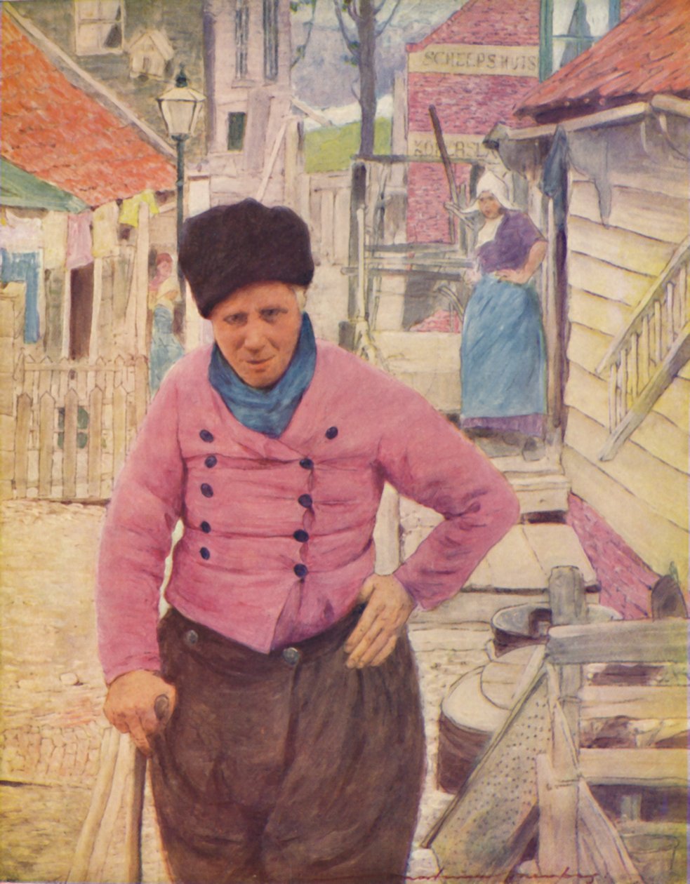 "Egy holland halász", 1903 alkotó: Mortimer L Menpes