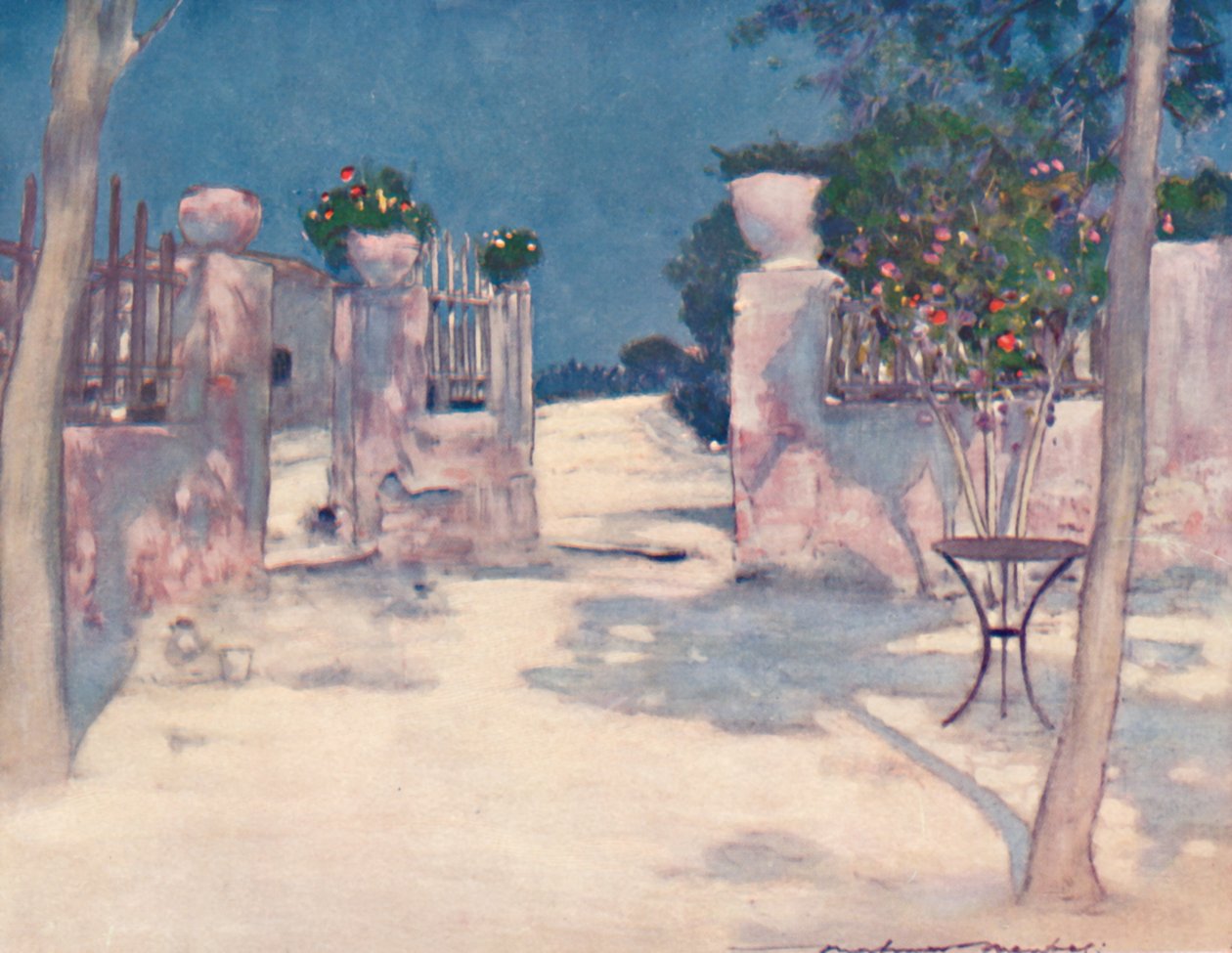 "A Garden, Athén", 1903 alkotó: Mortimer L Menpes