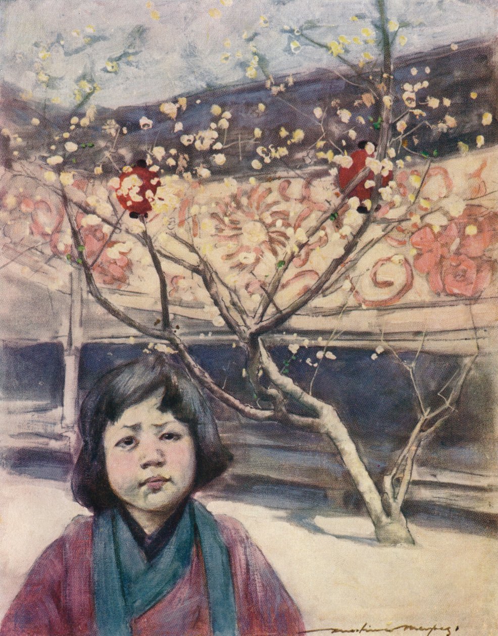 "Egy japán lány szilvaszínben", 1887, 1901 alkotó: Mortimer L Menpes
