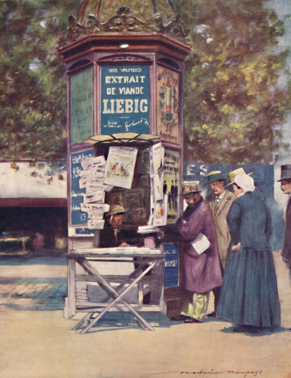 "Egy kioszk, Párizs", 1903 alkotó: Mortimer L Menpes