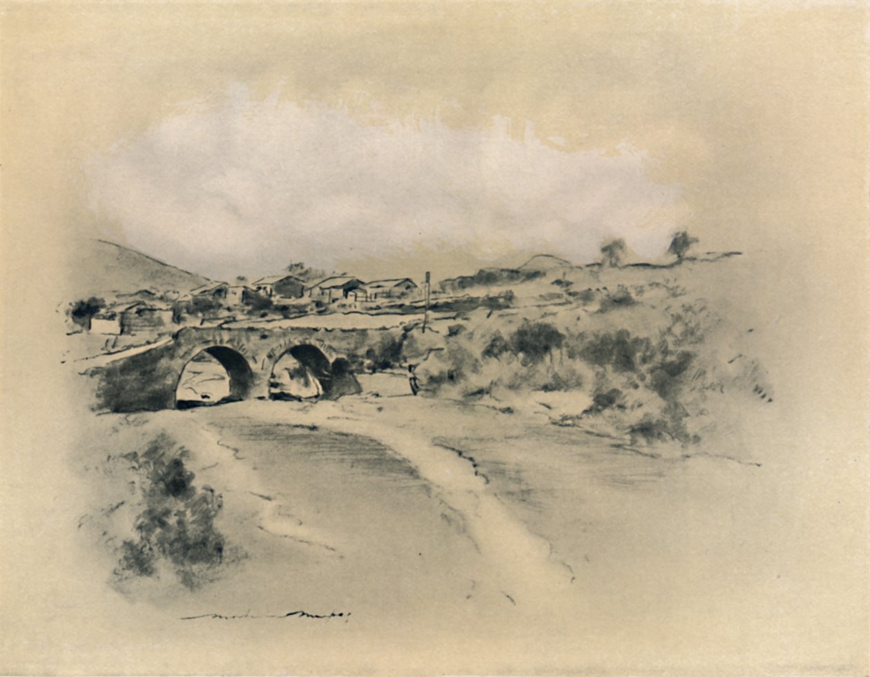 "Egy mexikói falu", 1903 alkotó: Mortimer L Menpes