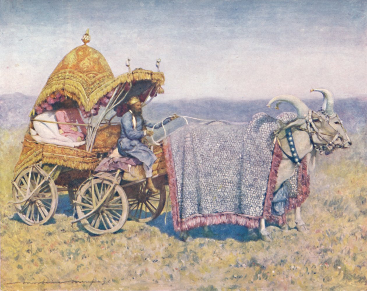 „A bennszülött bikaszekér Bikanirból”, 1903. alkotó: Mortimer L Menpes