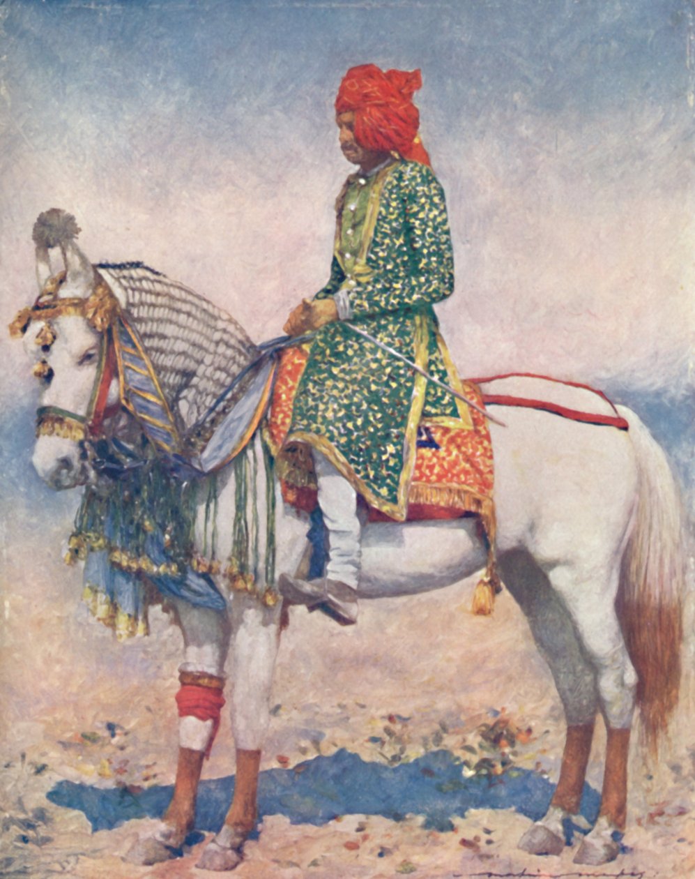 „Egy előadó ló Alwar államból”, 1903 alkotó: Mortimer L Menpes