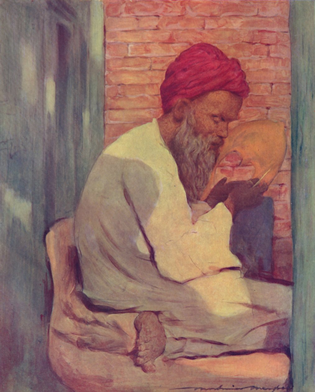 "Egy papucskészítő", 1903 alkotó: Mortimer L Menpes