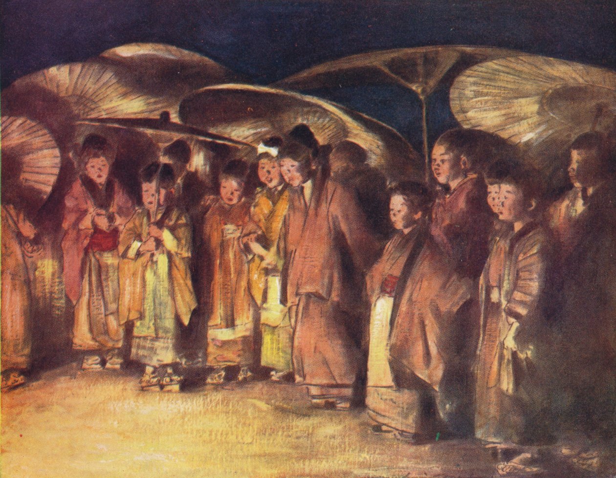 Utcai jelenet, Kioto, 1887, 1901 alkotó: Mortimer L Menpes